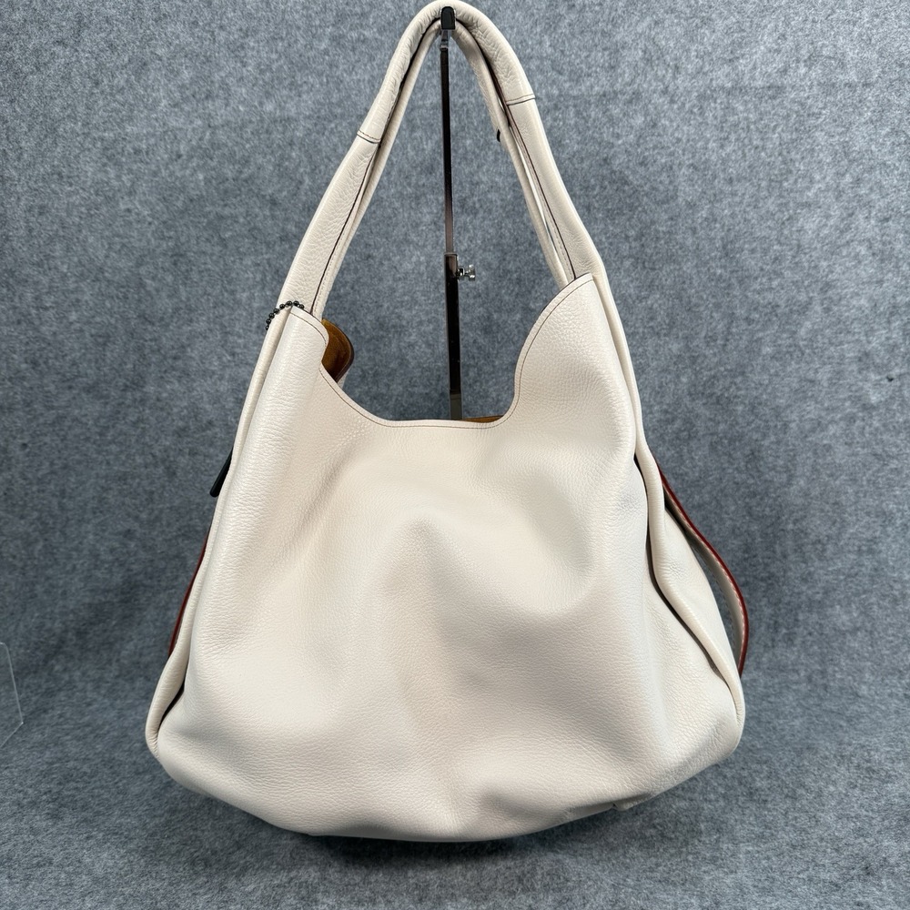 Coach Cream Leather Hobo with Brown Trim - Picture 3 of 16